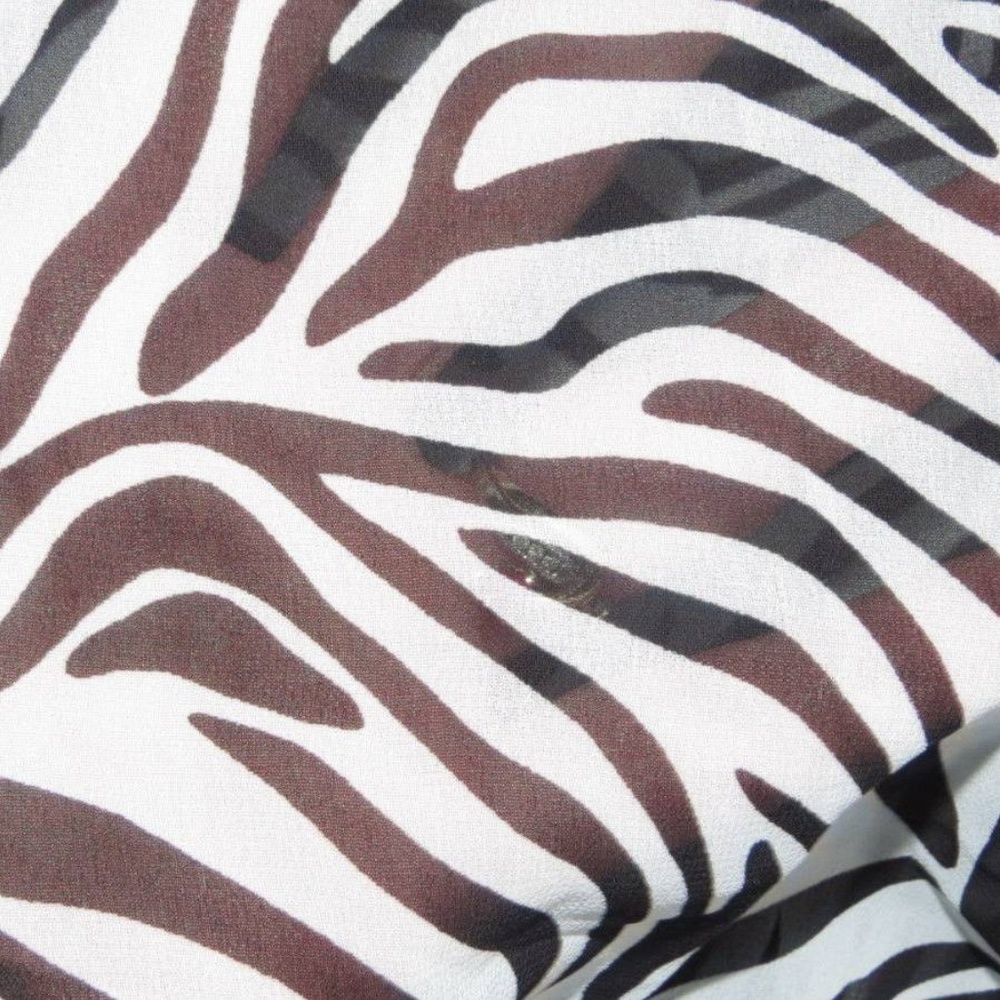 VICTORIAS SECRET Tunic L Black & White EXOTIC ZEBRA ANIMAL PRINT Sheer BLOUSE VS - Picture 5 of 5